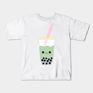 Green Boba Tea Kids T-Shirt
